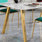 Rectangle Golden Base Dining Table Glam Faux Marble Table for Kitchen Clearhalo 'Dining Tables & Seating' 'Dining Tables' 'dining_table' 'furn' 'furn_dining_table' 'Furniture' 'Kitchen & Dining Furniture' 1200x1200_2270d9de-86f1-4a86-8adf-bdb09c711749
