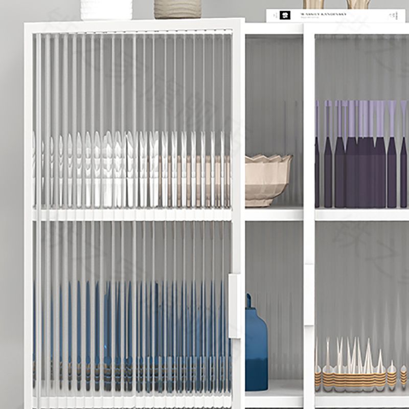 Living Room Metal Kitchen Server 54-inch Height Glass Door Dining Server Clearhalo 'buffet_sideboard' 'Buffets & Sideboards' 'furn' 'furn_buffet_sideboard' 'Furniture' 'Kitchen & Dining Furniture' 1200x1200_22717703-abfa-4d9d-a78a-8a244d0c3cb2