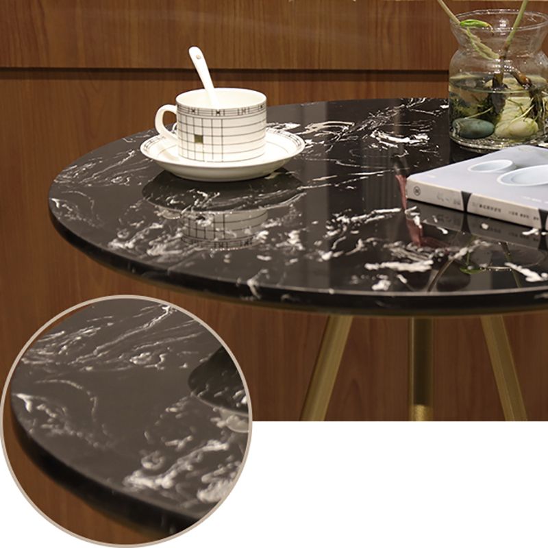 Glam Style Gold Iron Bar Table Round Top Marble Indoor Bistro Table - 23.6"W x 41.3"H Clearhalo 'Bar Furniture' 'Bar Tables' 'bar_tables' 'furn' 'furn_bar_tables' 'Furniture' 'furniture_bar_tables' 'Kitchen & Dining Furniture' 'kitchen&dining_furn' 'kitchen' 1200x1200_22718804-3d40-4f70-b5bd-dd703d5873ec