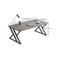 Scrivania da scrittura in pietra Sled Base Grey Writing Desk, alto 29,53 pollici