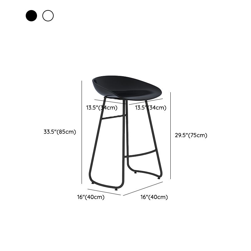 Industrial Armless Bar Stool Plastic Dining Stool with Metal Base Clearhalo 'Bar Furniture' 'Bar Stools' 'bar_stools' 'furn' 'furn_bar_stools' 'Furniture' 'Kitchen & Dining Furniture' 1200x1200_22719ead-d4f9-466b-bbad-b96382ae4b85