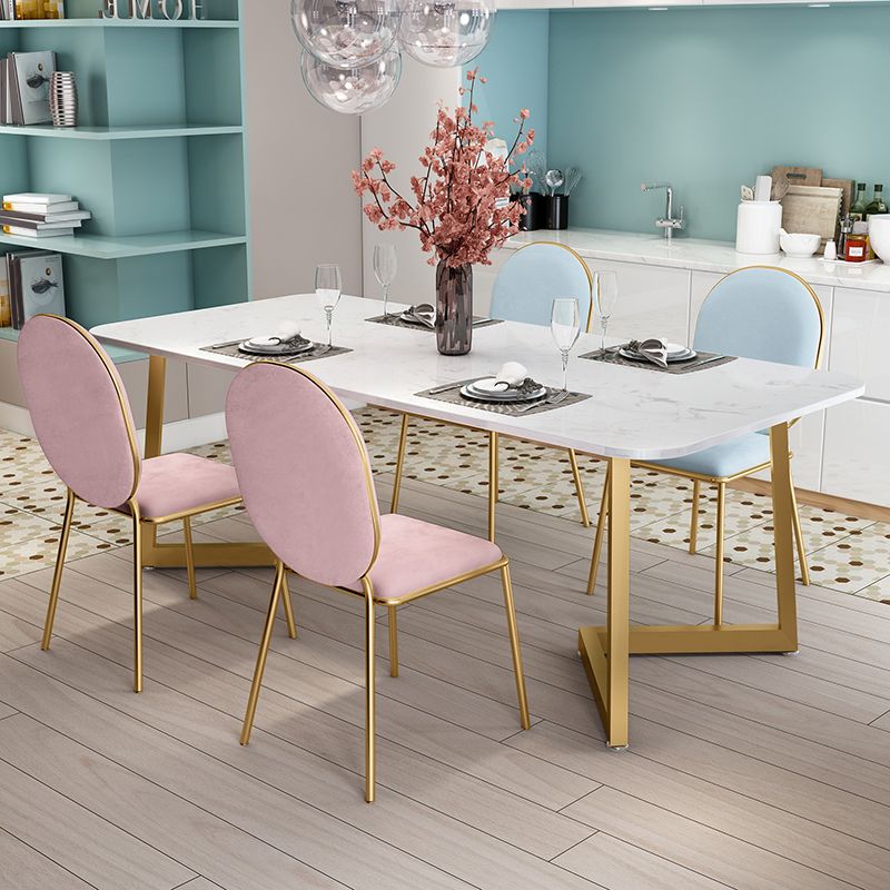 Rectangle Stone Dining Table Traditional Luxury Dinette Table for Home Clearhalo 'Dining Tables & Seating' 'Dining Tables' 'dining_table' 'furn' 'furn_dining_table' 'Furniture' 'furniture_dining_table' 'Kitchen & Dining Furniture' 1200x1200_2271c6b1-8022-410d-a290-9cb3ec70e0ba