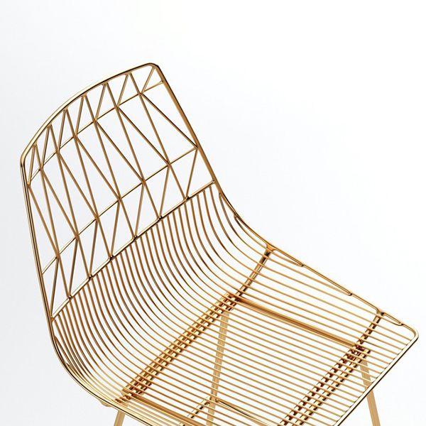 Glam Iron Polstered Bar Stool Armless Rückenlehne für Bristol gepolstert