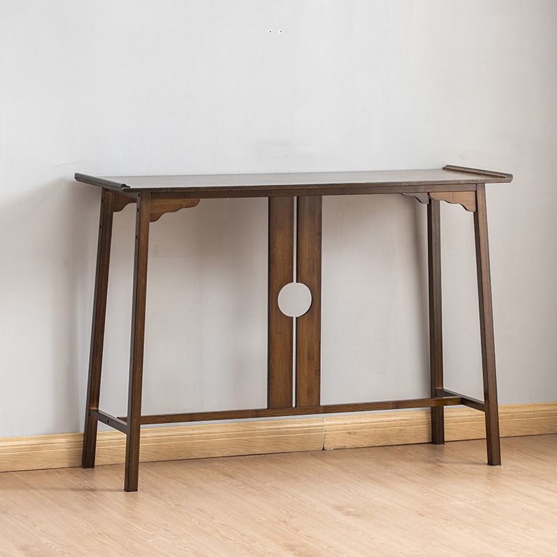 Mesa de consola moderna de mediados de siglo Mesa de consola de rectángulo de madera maciza marrón oscuro