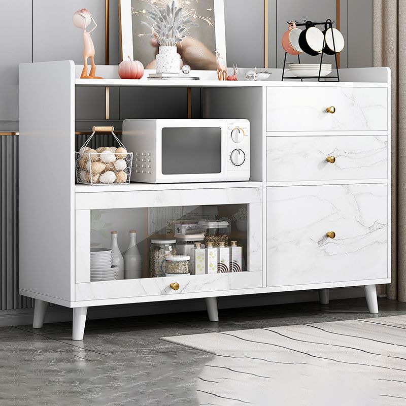 Modern Solid Wood Sideboard Table 1-Drawer Sideboard in Gray Clearhalo 'buffet_sideboard' 'Buffets & Sideboards' 'furn' 'furn_buffet_sideboard' 'Furniture' 'furniture_buffet_sideboard' 'Kitchen & Dining Furniture' 1200x1200_2275bcd2-fafe-400d-91cd-719be7fa12d0