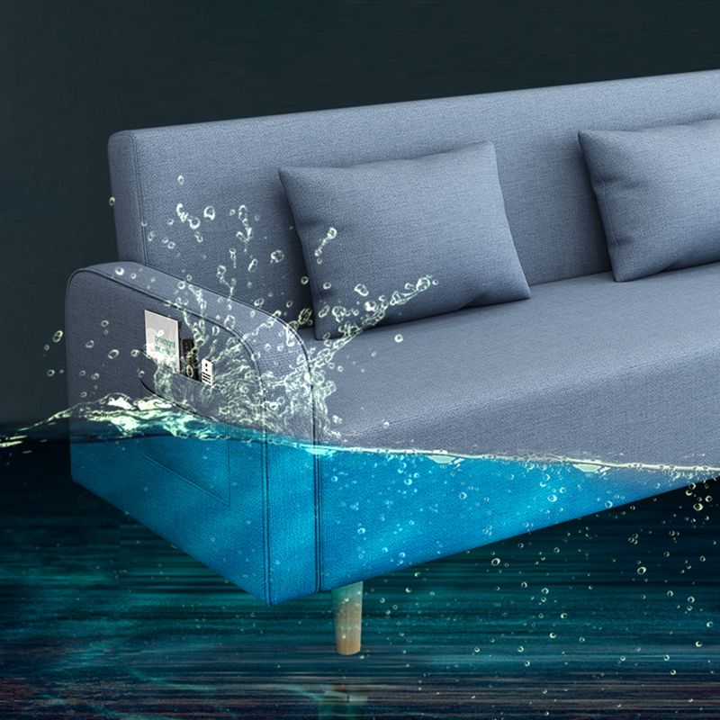 Convertible Modern Fabric Sofa Wood Legs Square Arm 2/3 Seater Sofa Clearhalo 'furn' 'furn_sofas' 'Furniture' 'furniture_sofas' 'kitchen' 'kitchen_sofas' 'Living Room Furniture' 'Sofa' 'sofas' 1200x1200_2275da84-4995-425f-a99d-26d59af9db65