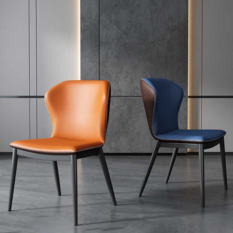 Contemporary Style Leather Dining Chair Wingback Side Chair for Home Use Clearhalo ' kitchen&dining_furn' 'Dining Chairs' 'Dining Tables & Seating' 'dining_chair' 'furn' 'furn_dining_chair' 'Furniture' 'furniture_dining_chair' 'Kitchen & Dining Furniture' 'kitchen' 1200x1200_227625b6-29d8-4a1c-9eb2-c608f983a15c