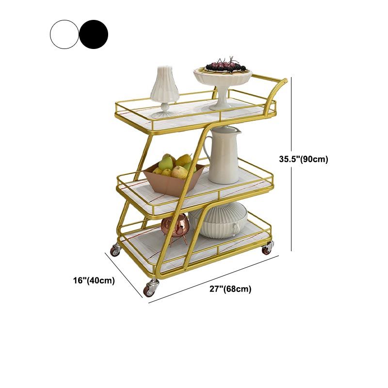 Tavolo di preparazione in metallo contemporaneo 35.43 "H tavolo da preparazione a rotolamento per sala da pranzo