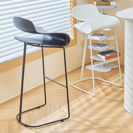 Contemporary Bar Stool Plastic Counter Bar Stool with Metal Legs Clearhalo 'Bar Furniture' 'Bar Stools' 'bar_stools' 'furn' 'furn_bar_stools' 'Furniture' 'furniture_bar_stools' 'Kitchen & Dining Furniture' 1200x1200_2278e92c-d3d4-4139-bc91-daa561531d07