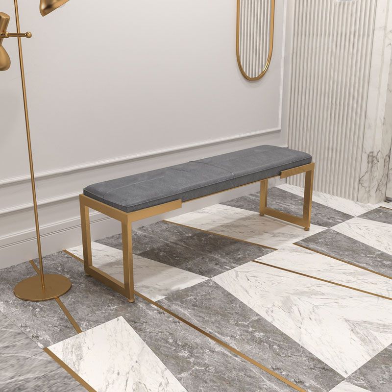 Contemporary Upholstered Bench Bedroom Rectangle Bench with Metal Legs Clearhalo 'Benches' 'Chairs & Seating' 'furn' 'furn_benches' 'Furniture' 'Living Room Furniture' 1200x1200_22792834-0ed2-4479-914e-c5bfd645c31b