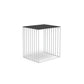 Contemporary Glass Top Frame Square Bedside Accent Side Table