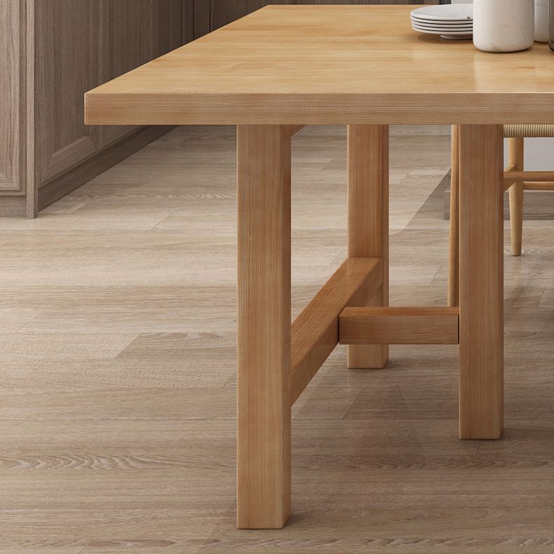 Simple Kitchen Rectangle Dining Table Solid Wood Khaki Dining Table with Double Pedestal Bases Clearhalo ' dining_table' 'Dining Tables & Seating' 'Dining Tables' 'furn' 'furn_dining_table' 'Furniture' 'furniture_dining_table' 'Kitchen & Dining Furniture' 'kitchen&dining_furn' 'kitchen' 'kitchen_dining_table' 1200x1200_227d2b71-7770-4805-8db7-1a5766efa14b