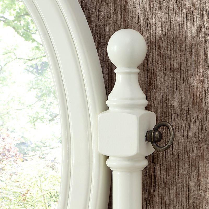 Traditionele gespiegelde make-up ijdelheid rubberen houten kaptafel ontlasting set