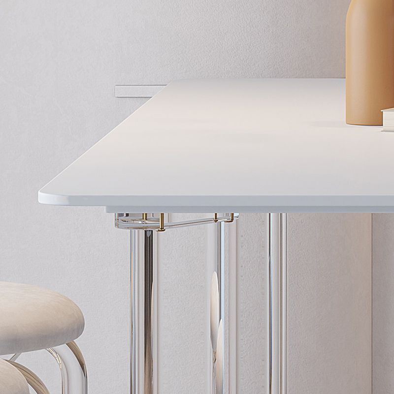 Set da pranzo in pietra bianca con sedie acriliche 1/2/5/7 PC set di dinette moderne