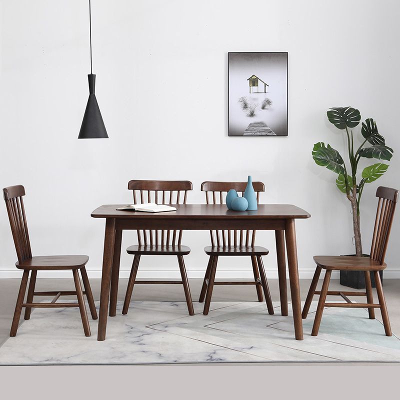 Contemporary Solid Wood Rectangle Shape Dining Furniture 4 Wood Legs Formal for Dining Furniture Clearhalo 'Dining Room Sets' 'Dining Tables & Seating' 'dining_room_set' 'furn' 'furn_dining_room_set' 'Furniture' 'furniture_dining_room_set' 'Kitchen & Dining Furniture' 'kitchen&dining_furn' 'kitchen' 1200x1200_227fb013-5969-4830-8471-75b7d4317491