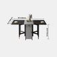 Rectangle Black Tone Dining Table Vintage Extendable Table for Dining Room Clearhalo ' dining_table' 'Dining Tables & Seating' 'Dining Tables' 'furn' 'furn_dining_table' 'Furniture' 'furniture_dining_table' 'Kitchen & Dining Furniture' 'kitchen&dining_furn' 'kitchen' 'kitchen_dining_table' 1200x1200_228061df-5d58-4e03-860d-b456ac2eb2bd