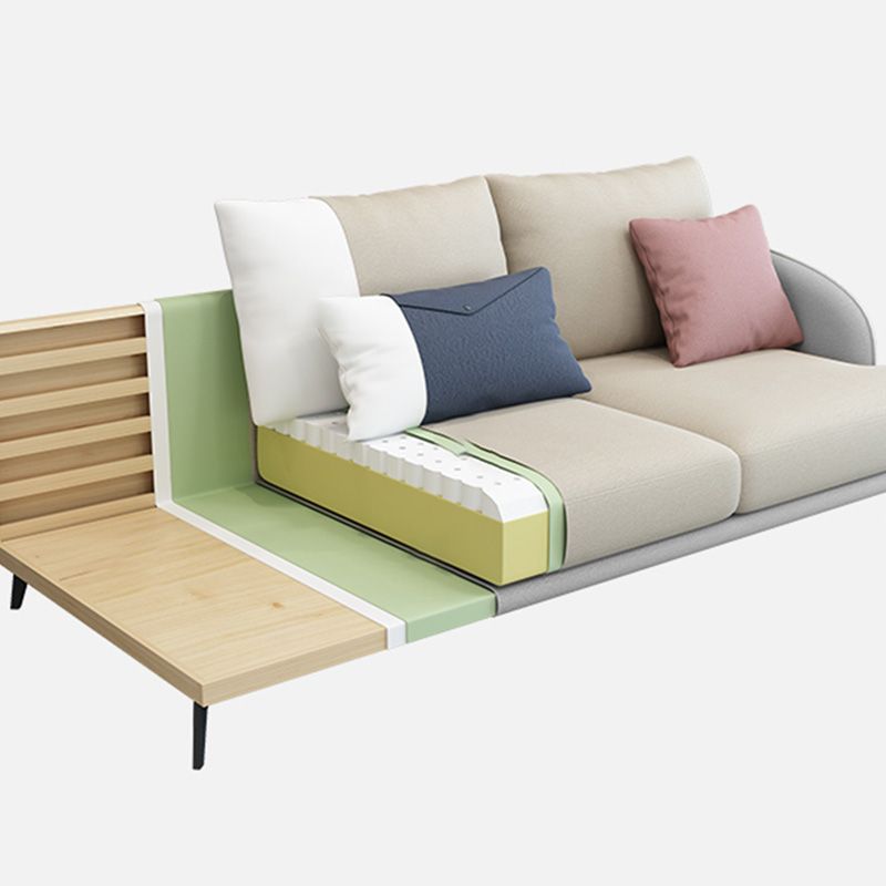 126"L √ó 67"W Faux Leather Sofa and Chaise Cushion Back Sectional with Sloped Arms Clearhalo 'furn' 'furn_sectionals' 'Furniture' 'furniture_sectionals' 'Living Room Furniture' 'Sectionals' 1200x1200_2280bdc8-de9e-4164-b133-0d4ca56ec2f7