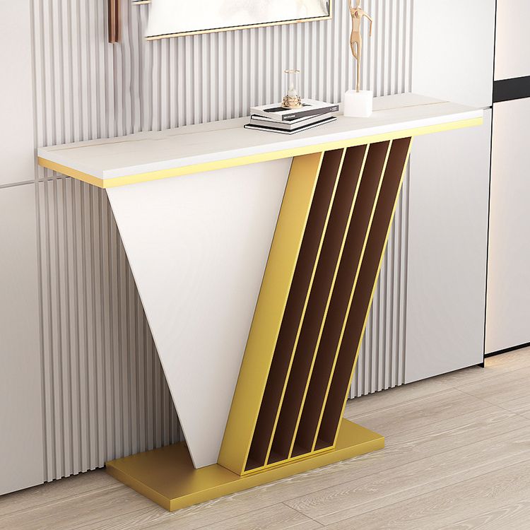 Tavolo da divano console in pietra glam tavolo accento di ferro rettangolare per sala