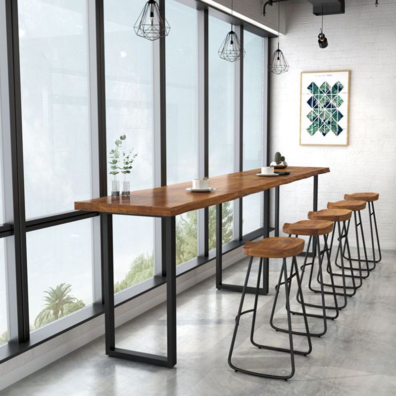 Industrial 1/2/5/6 Pieces Solid Wood Bar Table Set Rectangular Counter Set for Home Use Clearhalo 'Bar Furniture' 'furn' 'furn_home_bar_bar_sets' 'Furniture' 'Home Bars & Bar Sets' 'home_bar_bar_sets' 'Kitchen & Dining Furniture' 1200x1200_22814703-2fdf-4179-aec5-a412e50d58d4