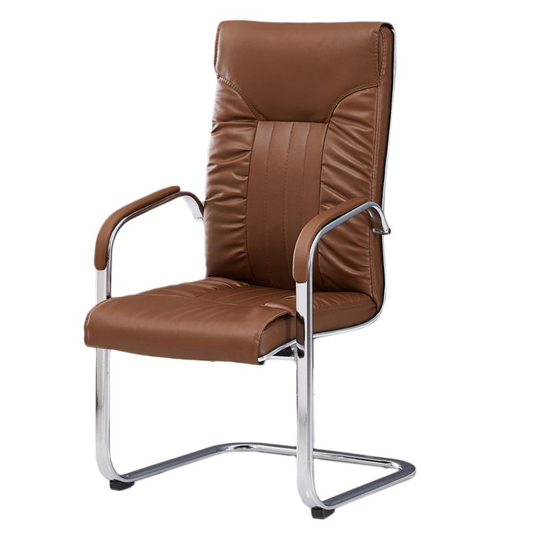 Chrome Metal Base Contemporary Style Task Chair Leather Office Chair Clearhalo 'furn' 'furn_office_chair' 'Furniture' 'furniture_office_chair' 'Office Chairs' 'Office Furniture' 'office_chair' 1200x1200_2282babf-45ed-4344-90d3-5cef7478f35c