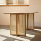Modern Oak Table for Restaurant Rectangle Dining Table with Double Pedestal Clearhalo 'Dining Tables & Seating' 'Dining Tables' 'dining_table' 'furn' 'furn_dining_table' 'Furniture' 'furniture_dining_table' 'Kitchen & Dining Furniture' 'kitchen' 'kitchen_dining_table' 1200x1200_2282c846-193e-4b14-8b0e-7d5104b8ba8e