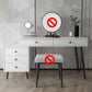 Wood and Metal Vanity Table with Stool Accent 5 Drawers Makeup Desk Clearhalo 'Bedroom Furniture' 'furn' 'furn_makeup_vanities' 'Furniture' 'Makeup Vanities' 'makeup_vanities' 1200x1200_22833fb5-26bf-4288-882c-5519edc8d2b8