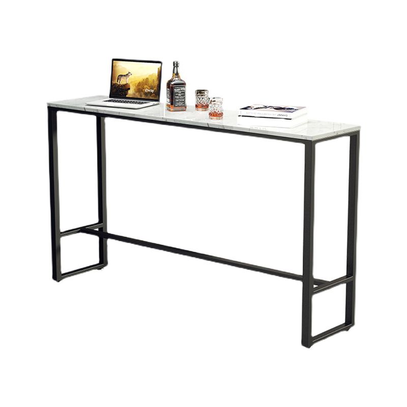 Modern Rectangle Pub Table Set 1/4 Pieces Marble Top Bar Table with Metal Stools Clearhalo 'Bar Furniture' 'furn' 'furn_home_bar_bar_sets' 'Furniture' 'Home Bars & Bar Sets' 'home_bar_bar_sets' 'Kitchen & Dining Furniture' 1200x1200_2283b4f2-c0bb-4bf4-ba9b-4d9c90efd256