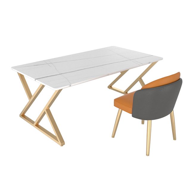 29.53 "H Glam Office Desk Antieke afwerking Rechthoekige computerbureau