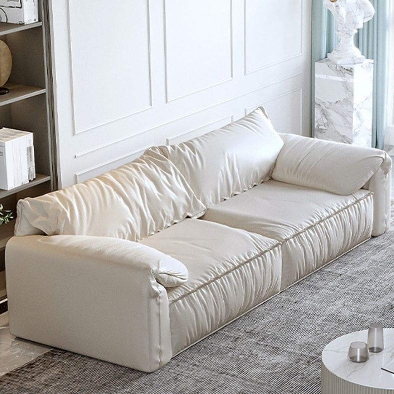 Canapé-oreiller en cuir contemporain canapé de bras avec coussins en arrière