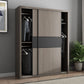 Brown Engineered Wood Wardrobe Closet Contemporary Wardrobe Cabinet