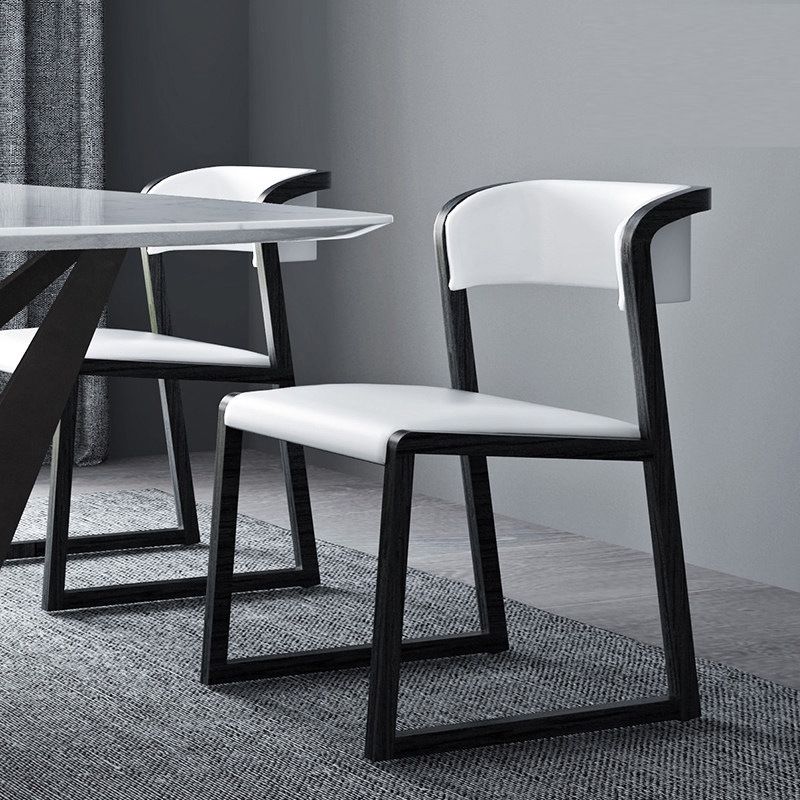 Open Back Side Chair Industrial Style PU Leather Dining Chairs for Home Clearhalo 'Dining Chairs' 'Dining Tables & Seating' 'dining_chair' 'furn' 'furn_dining_chair' 'Furniture' 'Kitchen & Dining Furniture' 1200x1200_228886e7-acf1-4909-943b-b5e051808616