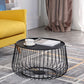 Metal Round Frame Coffee Table Set Mid Century Iron Simple Cocktail Table