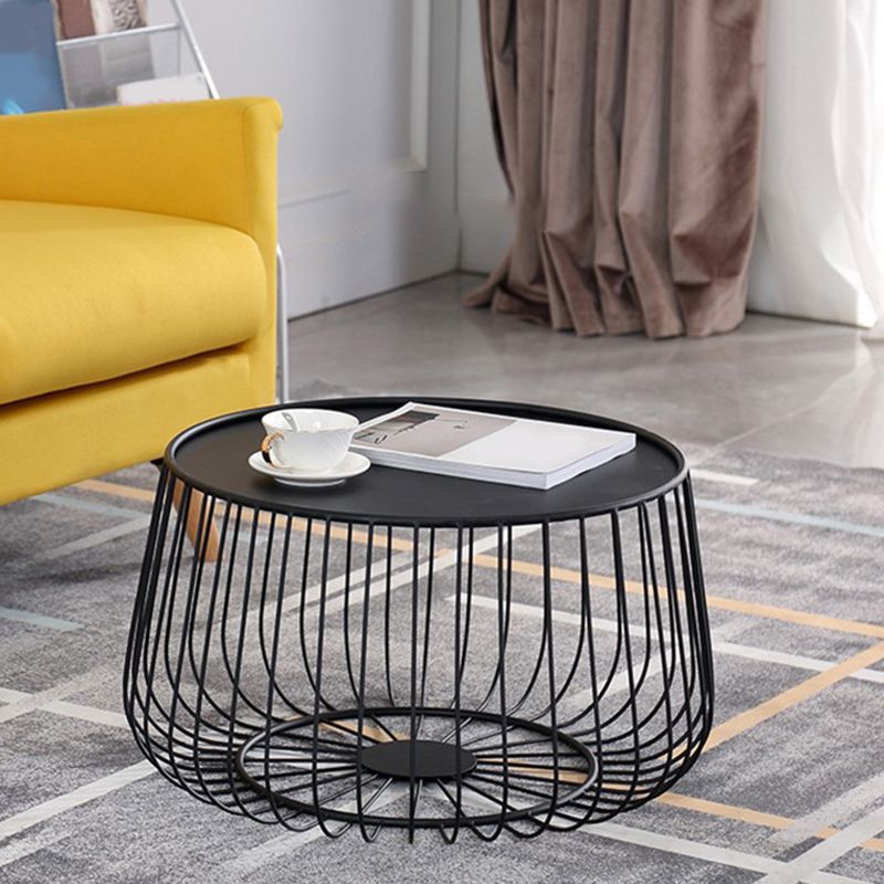 Metal Round Frame Coffee Table Set Mid Century Iron Simple Cocktail Table