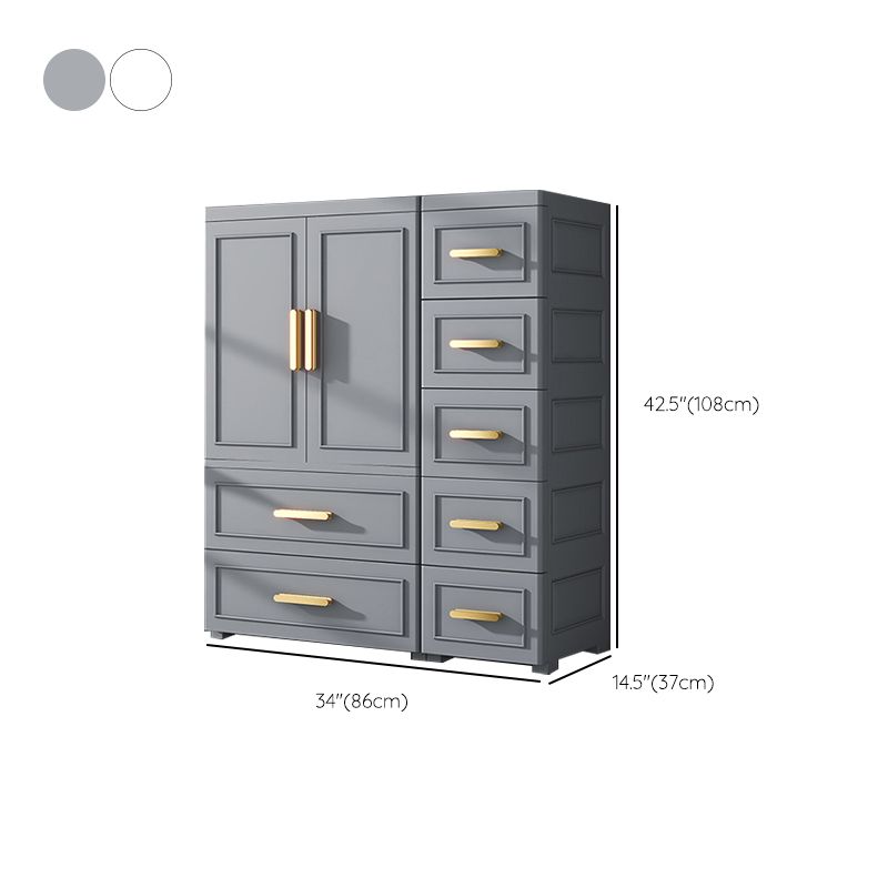 Hinged Wardrobe Cabinet Modern Plastic Storage Cabinet for Bedroom