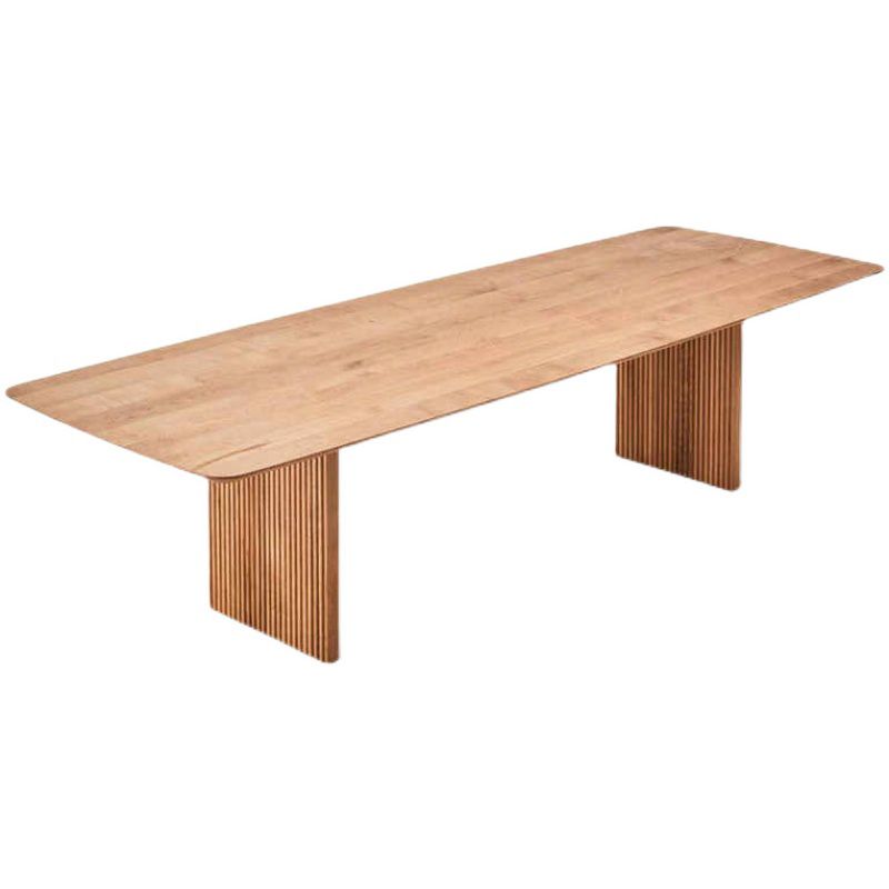 Glam Solid Kitchen Dining Table Rectangle Shape Standard Dining Table with Double Pedestal Bases Clearhalo ' dining_table' 'Dining Tables & Seating' 'Dining Tables' 'furn' 'furn_dining_table' 'Furniture' 'furniture_dining_table' 'Kitchen & Dining Furniture' 'kitchen&dining_furn' 'kitchen' 'kitchen_dining_table' 1200x1200_228af30a-a0e6-47d0-b642-14daaab795ca