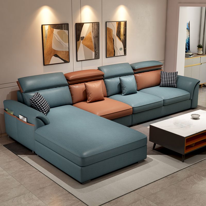 Pillow Top Arm Cushion Back Storage Sectional Sofa with Chaise Clearhalo 'furn' 'furn_sectionals' 'Furniture' 'furniture_sectionals' 'kitchen' 'kitchen_sectionals' 'Living Room Furniture' 'Sectionals' 1200x1200_228e46aa-4533-41de-9c94-83aa3ec66adf