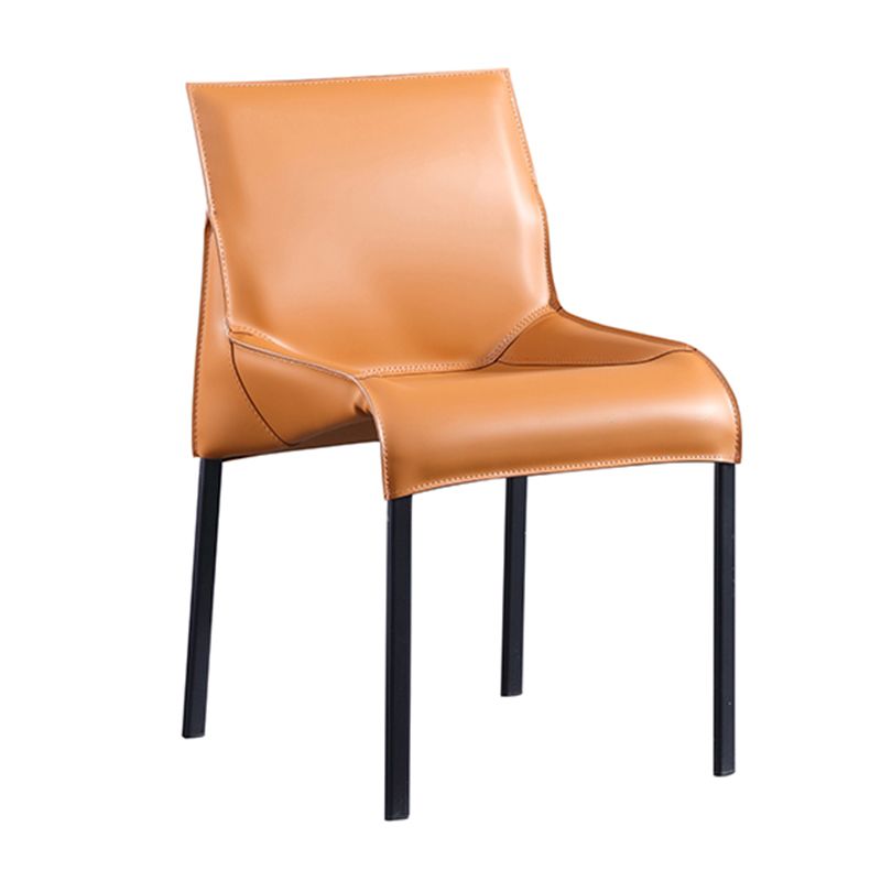 Designer Style Matte Finish Leather Side Chair Home Solid Back Dining Chair Clearhalo 'Dining Chairs' 'Dining Tables & Seating' 'dining_chair' 'furn' 'furn_dining_chair' 'Furniture' 'Kitchen & Dining Furniture' 1200x1200_22901583-270b-409c-ba82-92b41c3c79a5