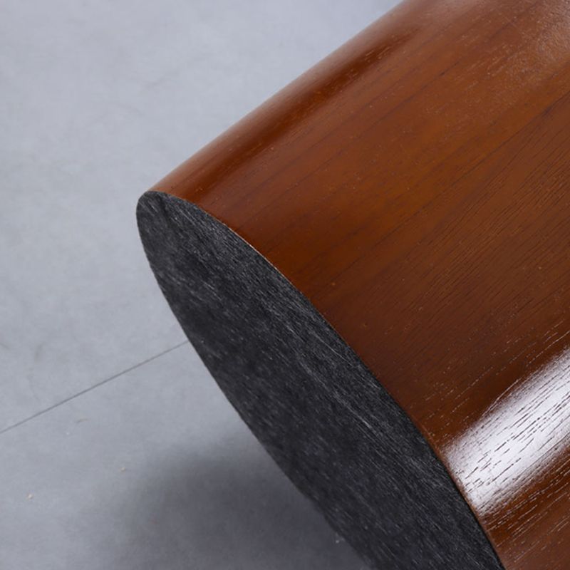 Modern Round Solid Oak Top End Table 53/44" Tall Drum End Table with Storage