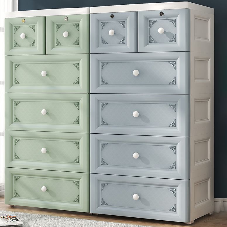 White/Blue/Green Lingerie Chest Contemporary Plastic Chest with Drawers for Bedroom Clearhalo 'Bedroom Furniture' 'Dressers & Chests' 'dressers_chests' 'furn' 'furn_dressers_chests' 'Furniture' 1200x1200_22921d7a-1273-4898-894c-3d19a7d62186