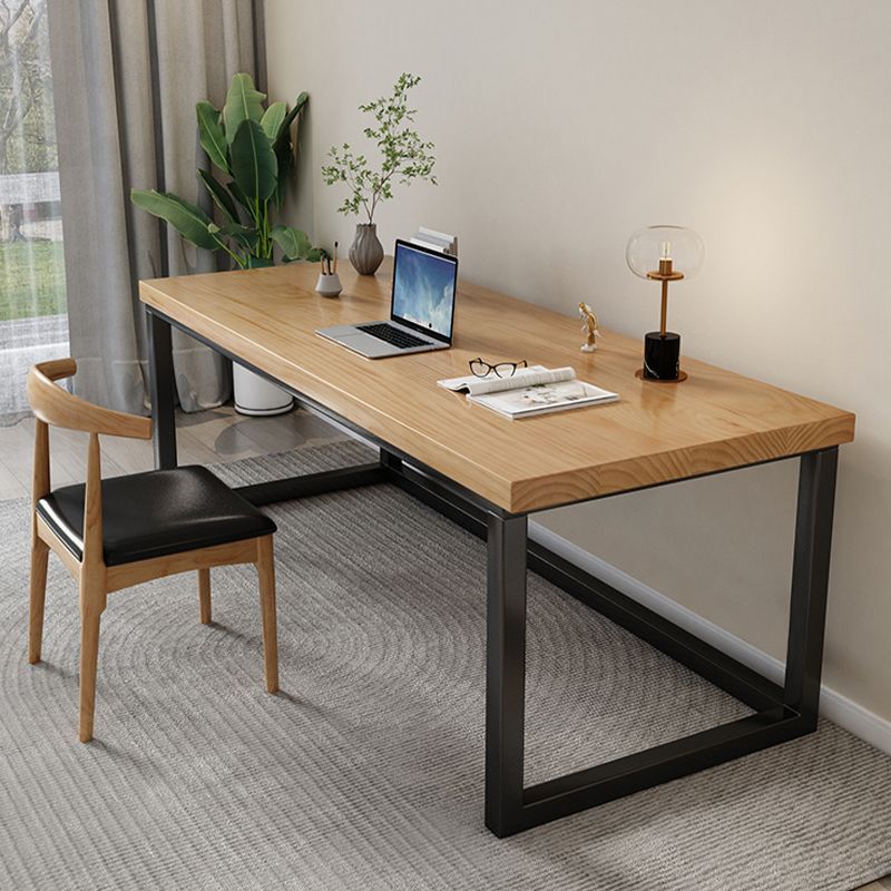 Industrial Solid Wood Office Desk 29.53" Tall Rectangular Writing Desk with Sled Base Clearhalo 'furn' 'furn_office_desk' 'Furniture' 'Office Desks' 'Office Furniture' 'office_desk' 1200x1200_22928c89-57f1-406c-8cf5-6138faff336a