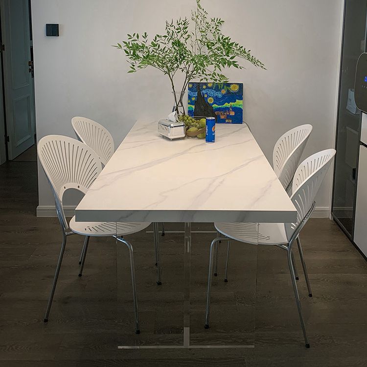 Modern Acrylic Dining Table Set 1/2/3/5 Pieces Rectangle Sintered Stone Top Dinette Set Clearhalo 'Dining Room Sets' 'Dining Tables & Seating' 'dining_room_set' 'furn' 'furn_dining_room_set' 'Furniture' 'furniture_dining_room_set' 'Kitchen & Dining Furniture' 1200x1200_2293967d-1e2f-4689-840d-dcf5802888fe