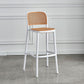 Sgabello moderno con poggiapiedi quadrato Sgabello in rattan di plastica in bianco e nero