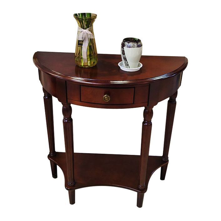 Tavolo da console di legno vittoriano Half Moon Console Table per Hall