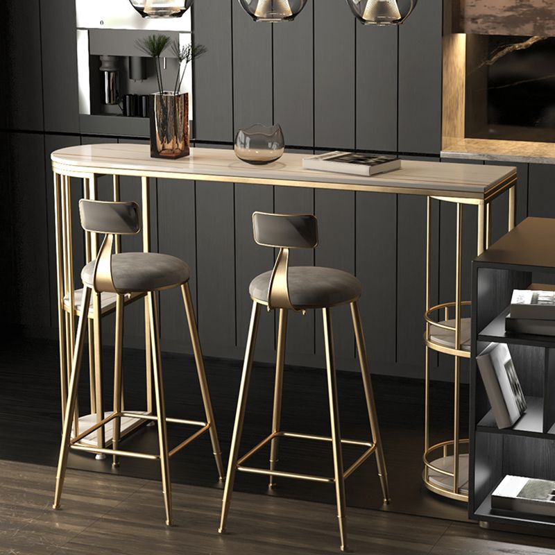 Indoor Oval Pub Dining Set 1/2/3 Pieces Stone and Metal Pub Set with Storage Clearhalo 'Bar Furniture' 'furn' 'furn_home_bar_bar_sets' 'Furniture' 'Home Bars & Bar Sets' 'home_bar_bar_sets' 'Kitchen & Dining Furniture' 1200x1200_22955d5b-93a5-4bed-a691-cc260bc11f74