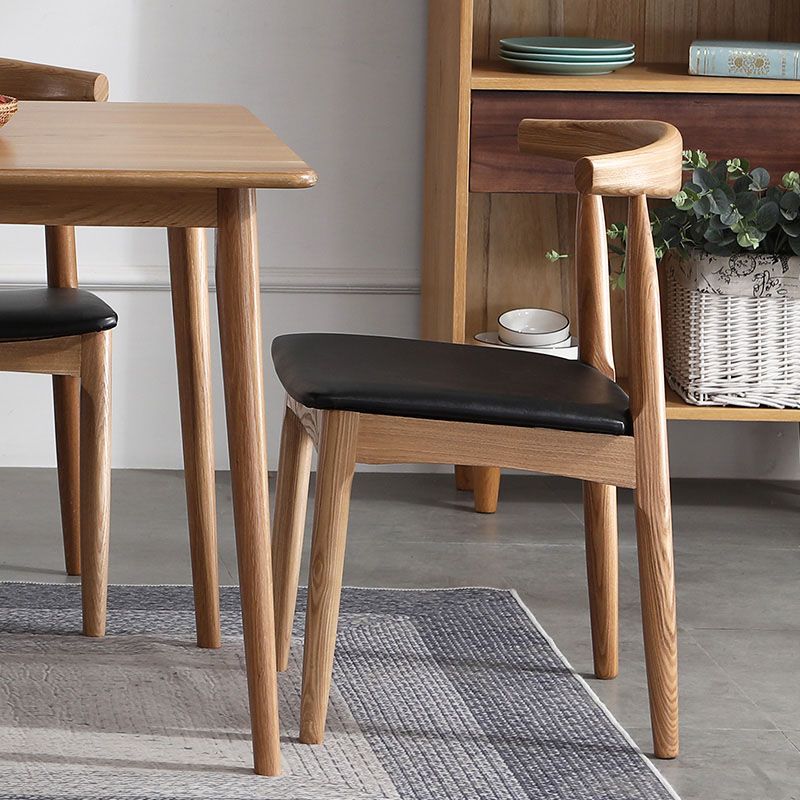 Scandinavian Rubberwood Open Back Side Chair Walnut Upholstered Dining Chair Clearhalo ' kitchen&dining_furn' 'Dining Chairs' 'Dining Tables & Seating' 'dining_chair' 'furn' 'furn_dining_chair' 'Furniture' 'furniture_dining_chair' 'Kitchen & Dining Furniture' 'kitchen' 1200x1200_2295b477-fab4-4b2b-b428-35ab6d7742c6