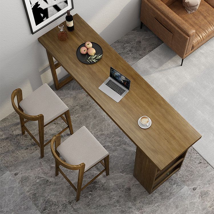 Rectangle Wood Bar Dining Table Contemporary Bar Table with Sled Base Clearhalo 'Bar Furniture' 'Bar Tables' 'bar_tables' 'furn' 'furn_bar_tables' 'Furniture' 'furniture_bar_tables' 'Kitchen & Dining Furniture' 1200x1200_2296d57e-c224-4b72-b945-e19dbe160a5e