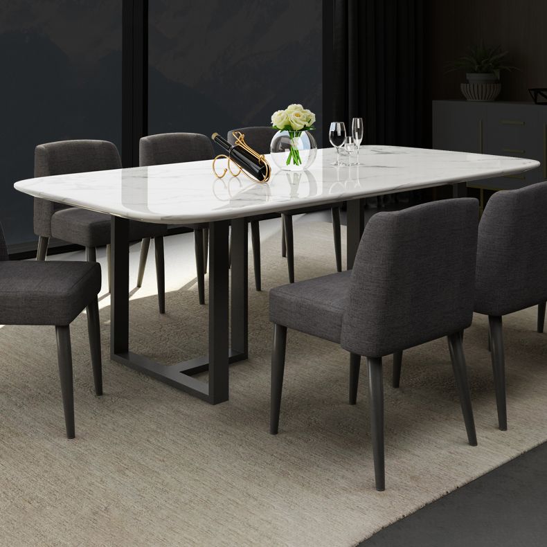 Traditional Luxury Dining Table Rectangle Sintered Stone Sled Dining Table Clearhalo ' dining_table' 'Dining Tables & Seating' 'Dining Tables' 'furn' 'furn_dining_table' 'Furniture' 'furniture_dining_table' 'Kitchen & Dining Furniture' 'kitchen&dining_furn' 'kitchen' 'kitchen_dining_table' 1200x1200_2296fcb0-5a7a-4990-924d-9c93b4f0e4b5