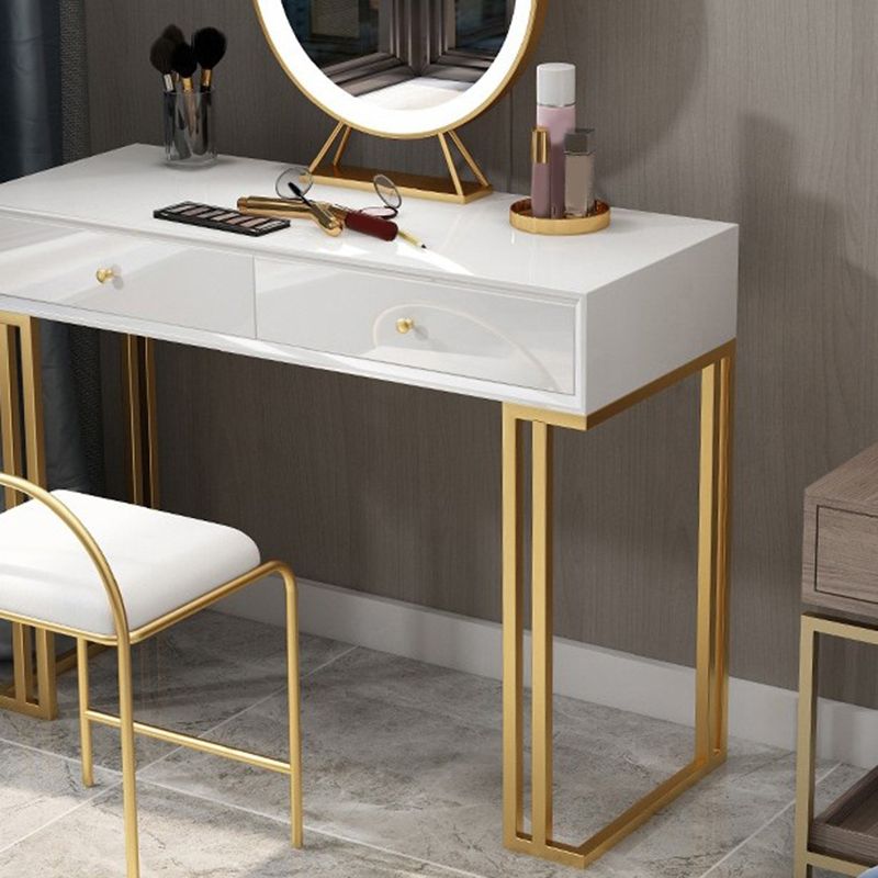Contador de maquillaje glamoroso 18.11 "Tablas de tocador de ancho con 2 cajones de almacenamiento