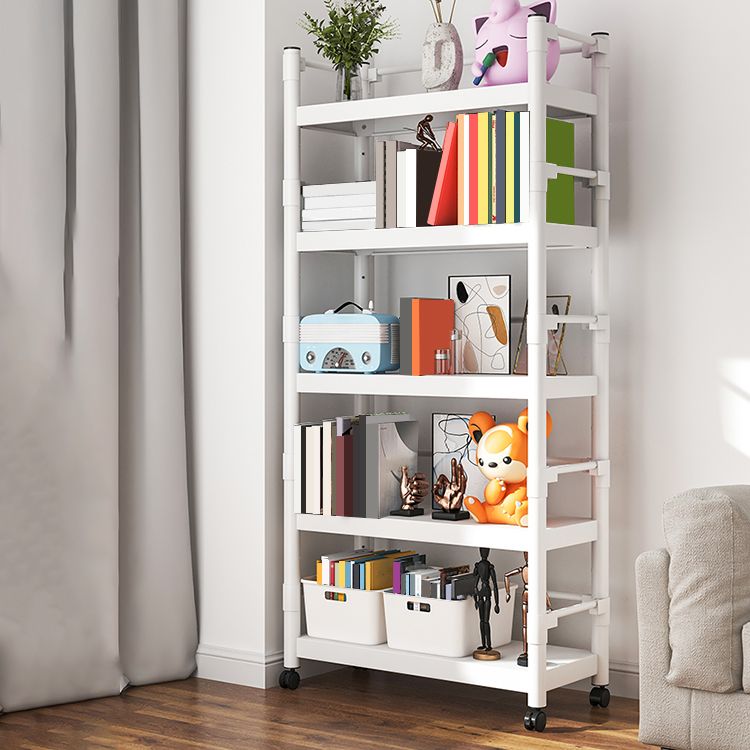 Industrial Style Metal Bookshelf Etagere Shelf Bookcase with Caster Wheels Clearhalo 'Bookcases' 'furn' 'furn_bookcases' 'Furniture' 'furniture_bookcases' 'Office Furniture' 1200x1200_2299325d-c3ef-4e29-9fc3-ab12eb032307