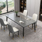 Traditional Luxury Rectangle Dining Room Table Sintered Stone Table with 4 Black Legs Clearhalo ' dining_table' 'Dining Tables & Seating' 'Dining Tables' 'furn' 'furn_dining_table' 'Furniture' 'furniture_dining_table' 'Kitchen & Dining Furniture' 'kitchen&dining_furn' 'kitchen' 'kitchen_dining_table' 1200x1200_229a509e-be3b-4609-a628-ca915018c89a
